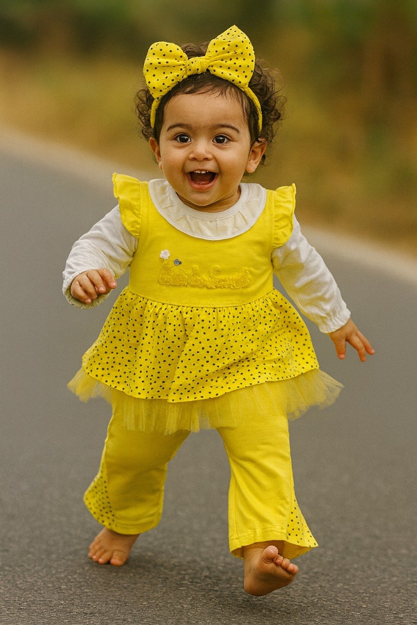 Baby girl Polka dot Elegant frock (3months-to-4years) - Image 3