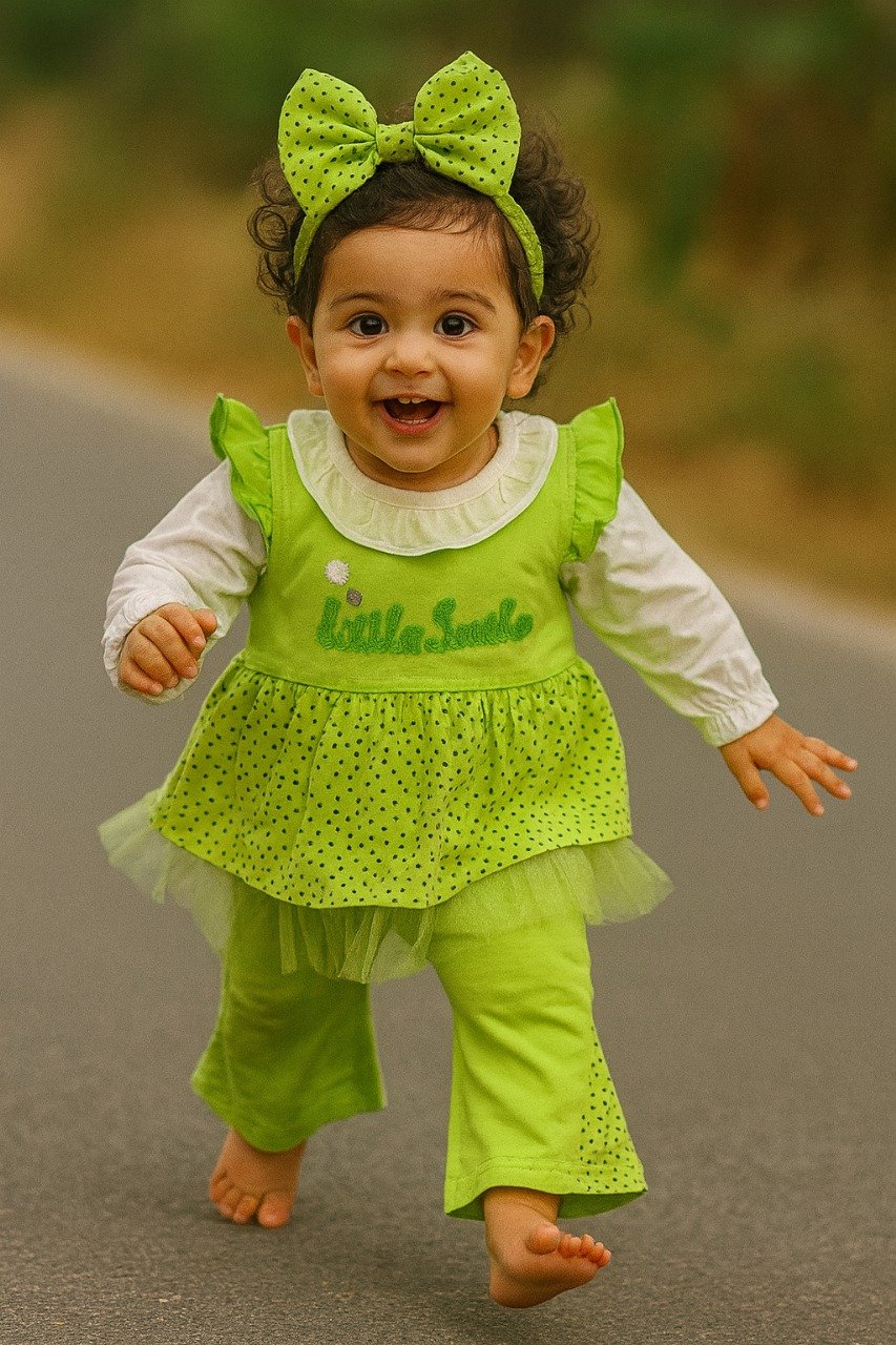 Baby girl Polka dot Elegant frock (3months-to-4years) - Image 2