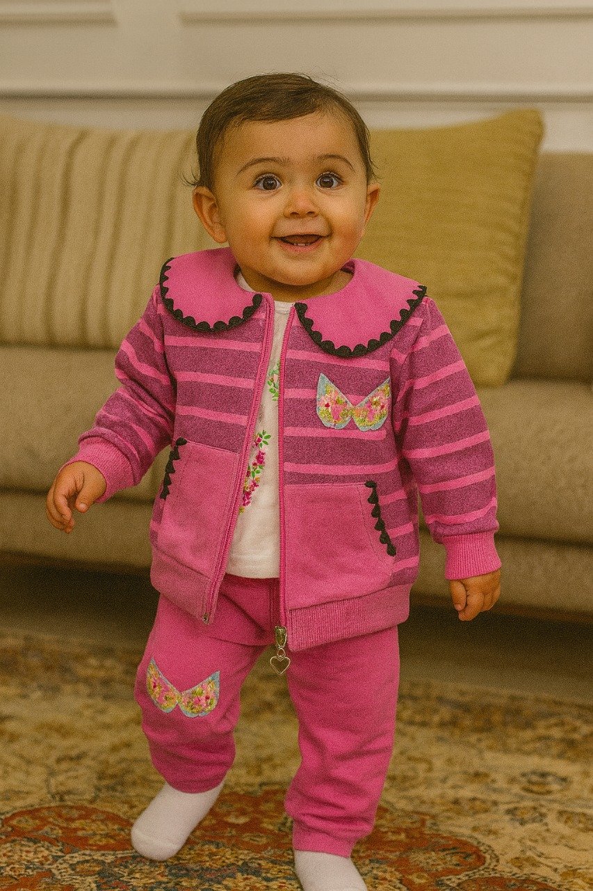 Baby girl stylish 3pc upper dress (1-to-4years)