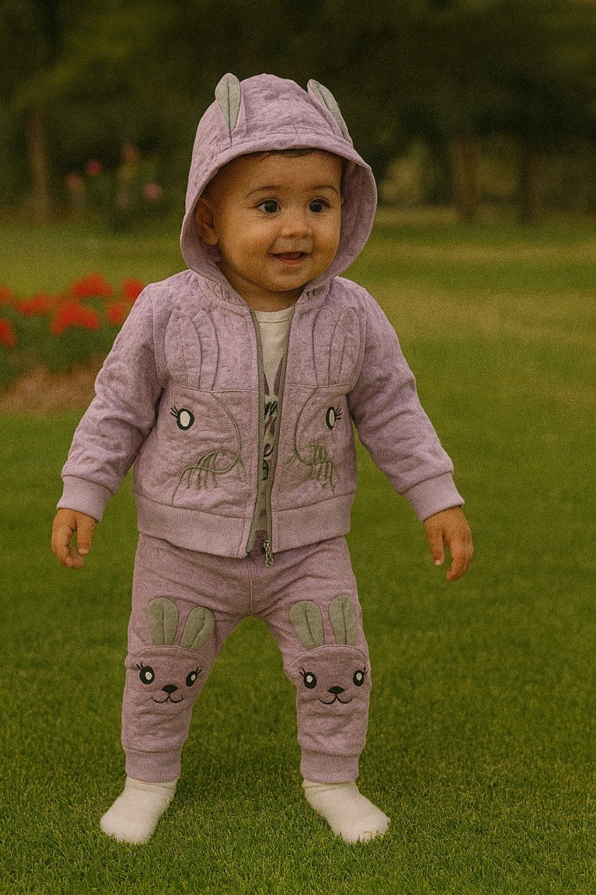 Kids 3pc Hooded zipper dress (3months-to-9months) - Image 3
