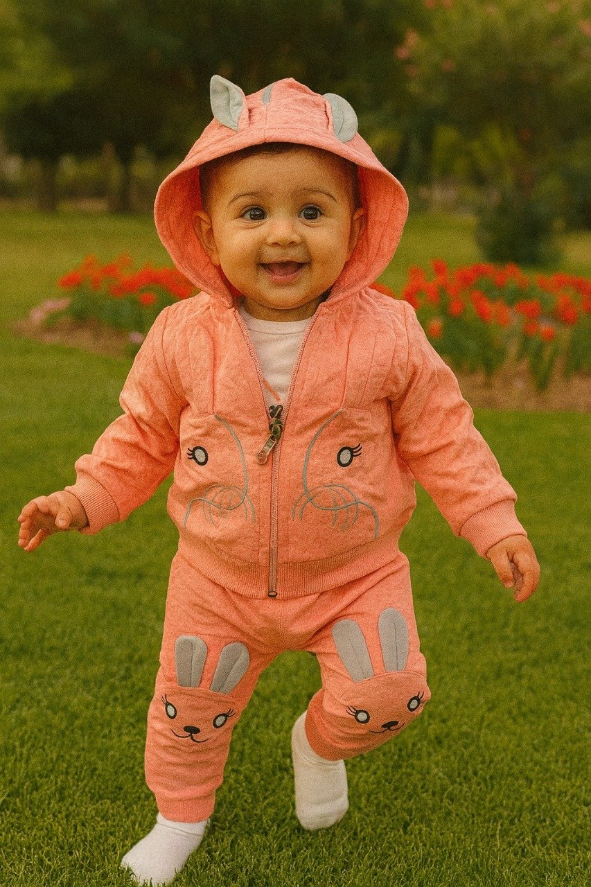 Kids 3pc Hooded zipper dress (3months-to-9months) - Image 2