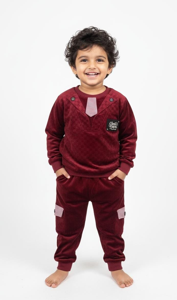 Velvet coat neck sweatshirt dress